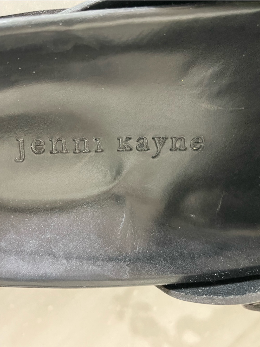 Women’s JENNI KAYNE Hutton Slide Sandals Shoes in black leather-Size 40, US 10 - Picture 3 of 7